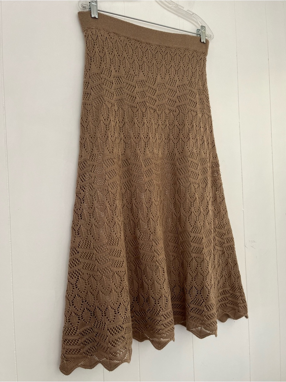 Lapis Crochet Maxi Lined Skirt Coffee Brown Size Large - Picture 3 of 13